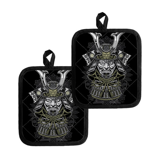 Japanese Samurai Warrior Print Pot Holders