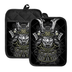Japanese Samurai Warrior Print Pot Holders With Pocket