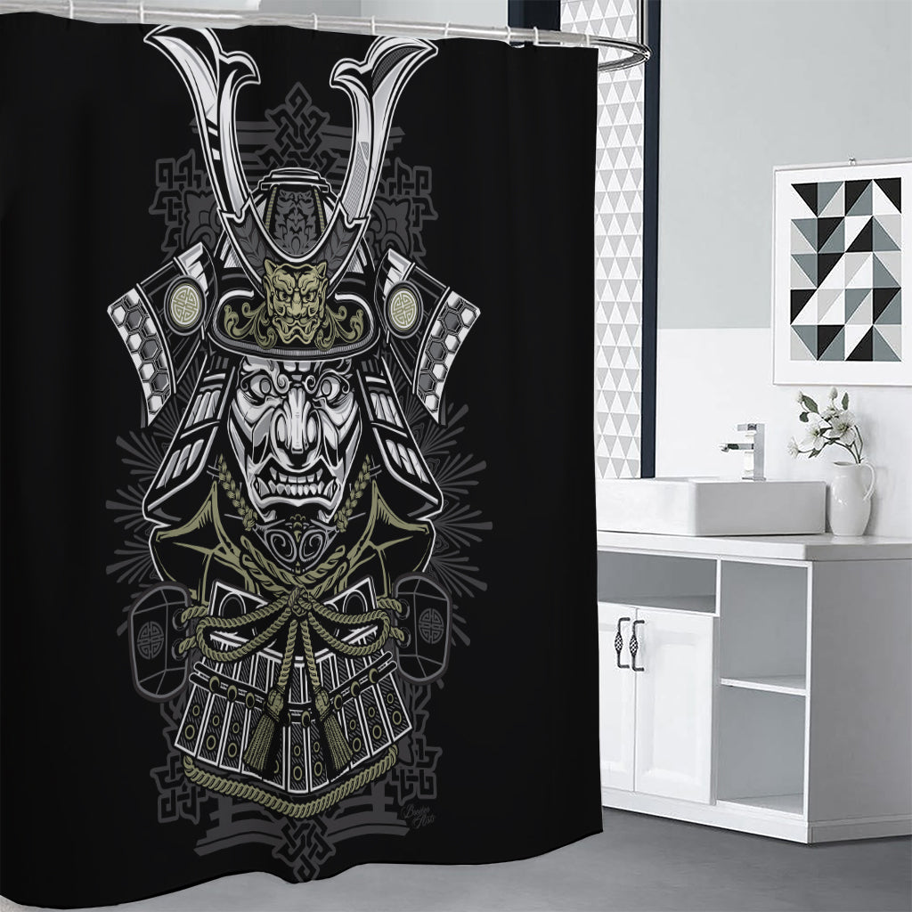 Japanese Samurai Warrior Print Premium Shower Curtain