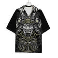 Japanese Samurai Warrior Print Rayon Hawaiian Shirt