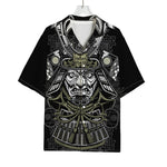 Japanese Samurai Warrior Print Rayon Hawaiian Shirt