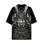 Japanese Samurai Warrior Print Rayon Hawaiian Shirt