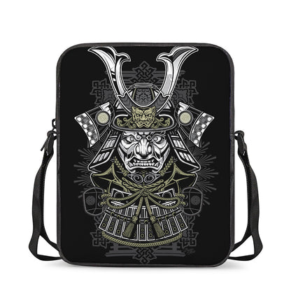 Japanese Samurai Warrior Print Rectangular Crossbody Bag