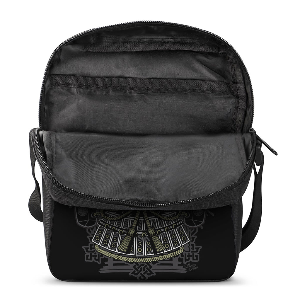 Japanese Samurai Warrior Print Rectangular Crossbody Bag