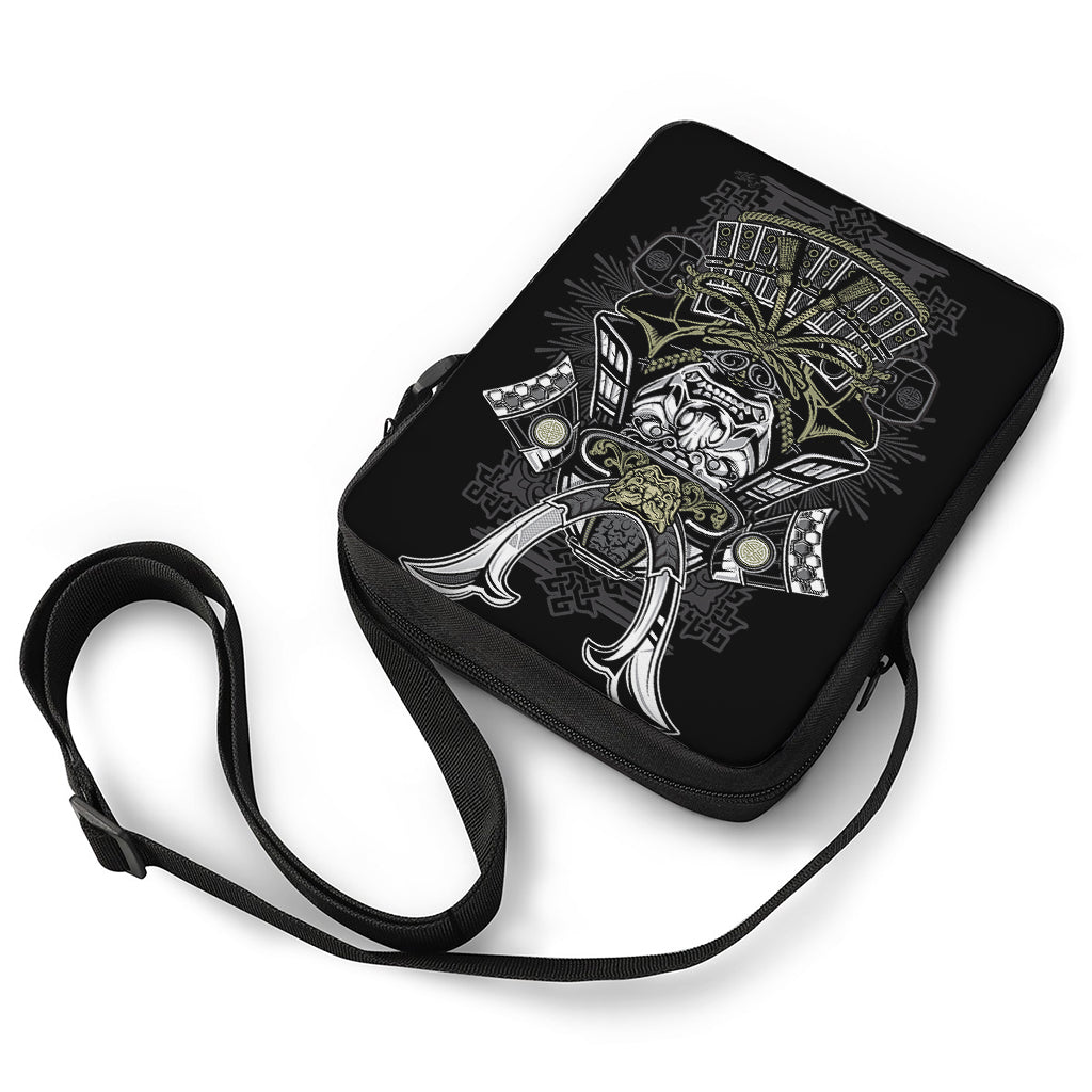 Japanese Samurai Warrior Print Rectangular Crossbody Bag