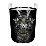 Japanese Samurai Warrior Print Round Laundry Basket