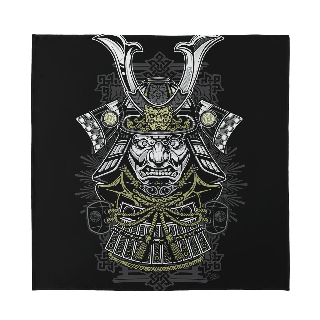 Japanese Samurai Warrior Print Silk Bandana