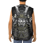 Japanese Samurai Warrior Print Sleeveless Baseball Jersey