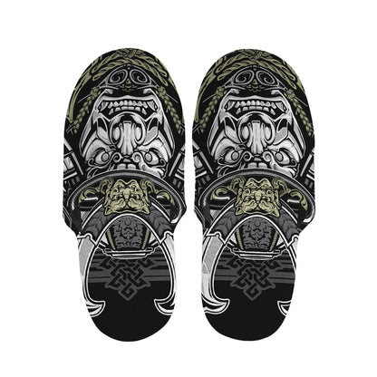Japanese Samurai Warrior Print Slippers