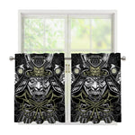 Japanese Samurai Warrior Print Tier Curtains