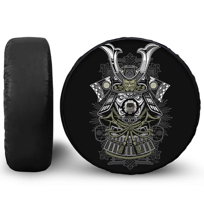 Japanese Samurai Warrior Print Tire Cover With Camera Hole