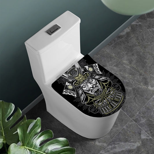 Japanese Samurai Warrior Print Toilet Lid Cover