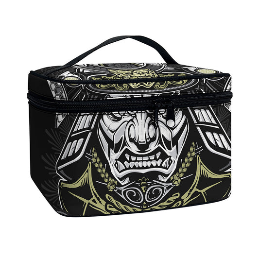 Japanese Samurai Warrior Print Travel Makeup Bag