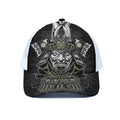 Japanese Samurai Warrior Print White Mesh Trucker Hat