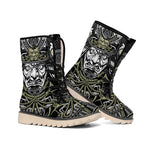 Japanese Samurai Warrior Print Winter Boots