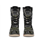 Japanese Samurai Warrior Print Winter Boots