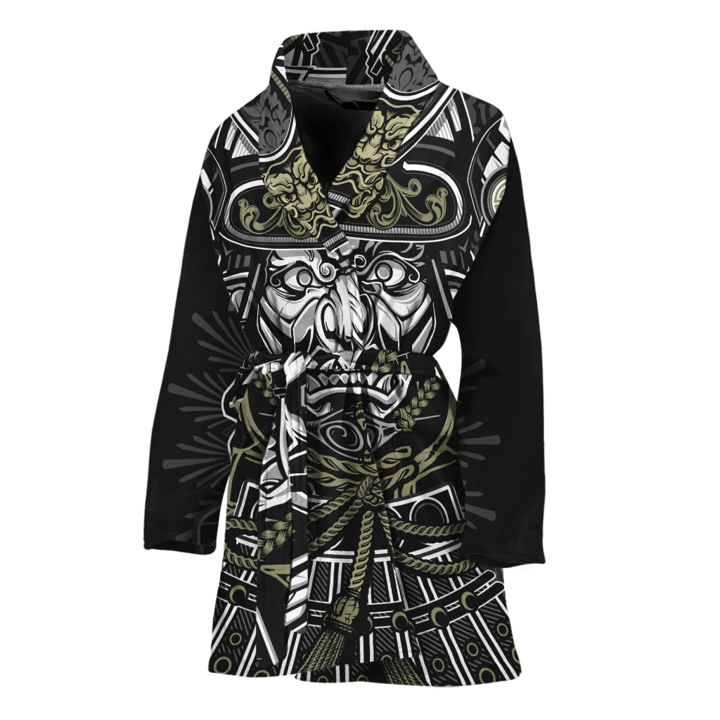 Japanese Samurai Warrior Print Women's Bathrobe