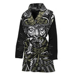 Japanese Samurai Warrior Print Women's Bathrobe