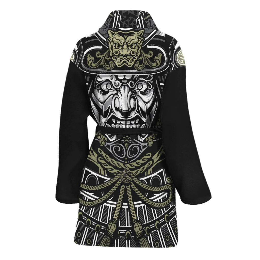 Japanese Samurai Warrior Print Women's Bathrobe