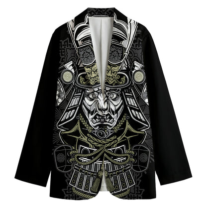 Japanese Samurai Warrior Print Women's Blazer