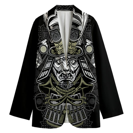 Japanese Samurai Warrior Print Women's Blazer
