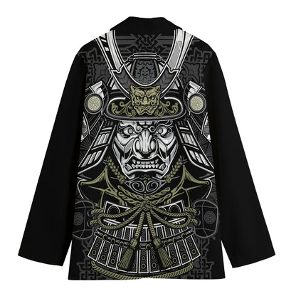 Japanese Samurai Warrior Print Women's Blazer
