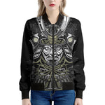 Japanese Samurai Warrior Print Women's Bomber Jacket