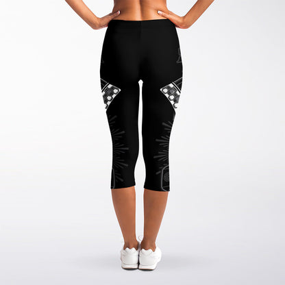Japanese Samurai Warrior Print Women's Capri Leggings
