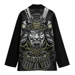 Japanese Samurai Warrior Print Women's Cotton Blazer