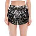 Japanese Samurai Warrior Print Women's Split Running Shorts