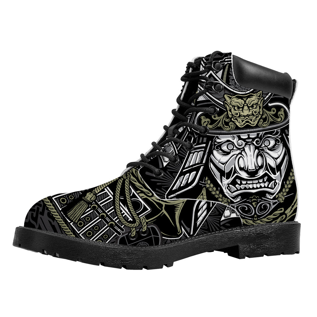 Japanese Samurai Warrior Print Work Boots