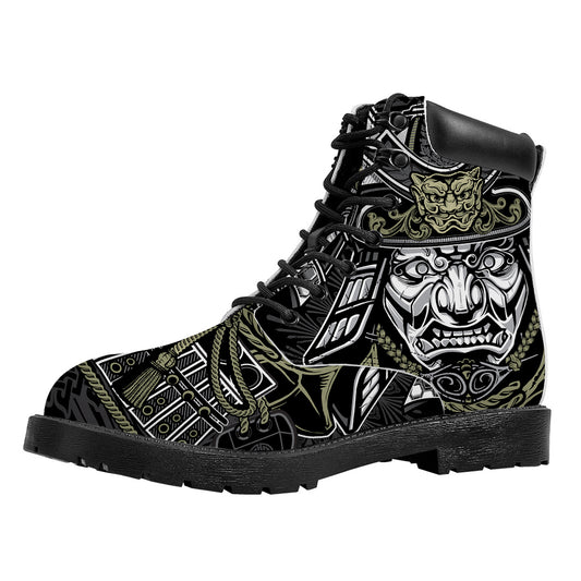Japanese Samurai Warrior Print Work Boots
