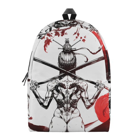 Japanese Samurai Woman Print Backpack