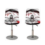 Japanese Samurai Woman Print Bar Stool Covers
