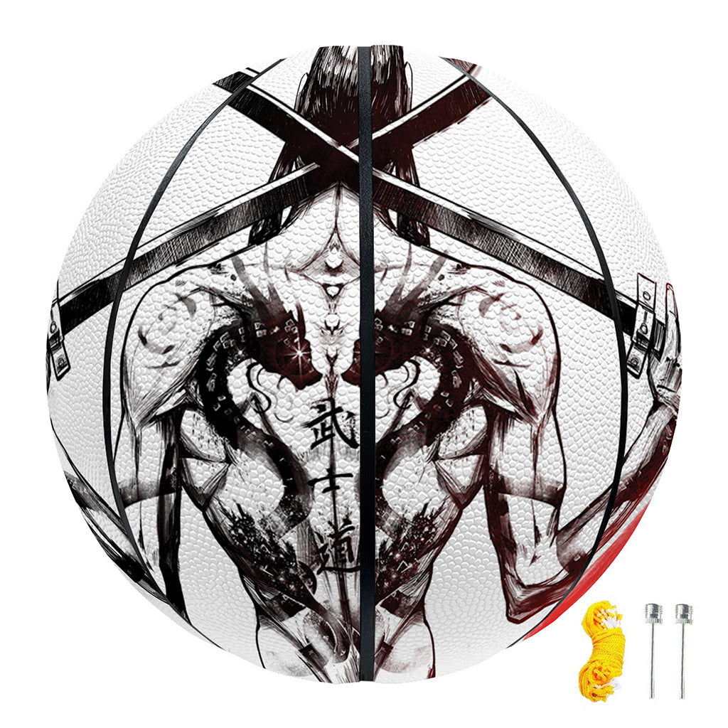 Japanese Samurai Woman Print Basketball