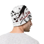 Japanese Samurai Woman Print Beanie