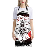 Japanese Samurai Woman Print Bib Apron With Pocket