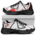 Japanese Samurai Woman Print Black Chunky Shoes