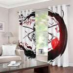 Japanese Samurai Woman Print Blackout Grommet Curtains