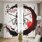 Japanese Samurai Woman Print Blackout Pencil Pleat Curtains