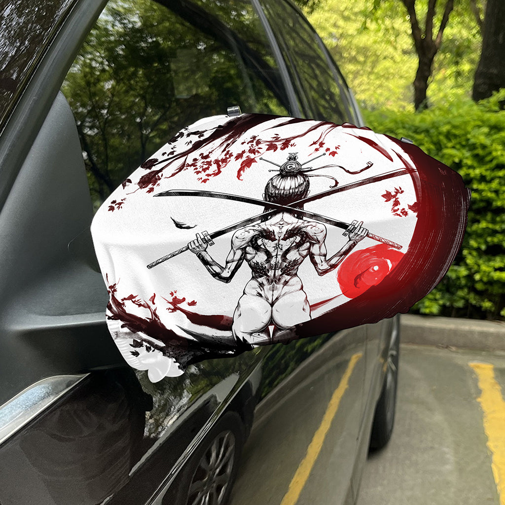 Japanese Samurai Woman Print Car Side Mirror Covers