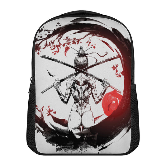 Japanese Samurai Woman Print Casual Backpack