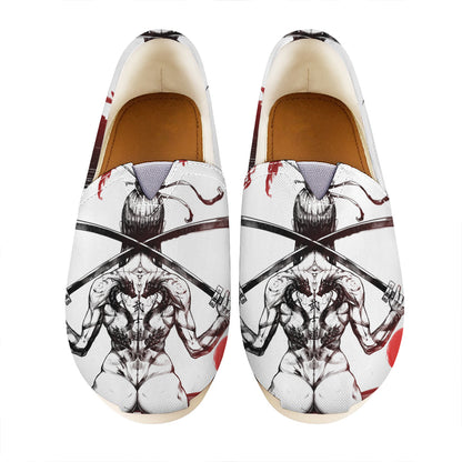 Japanese Samurai Woman Print Casual Shoes