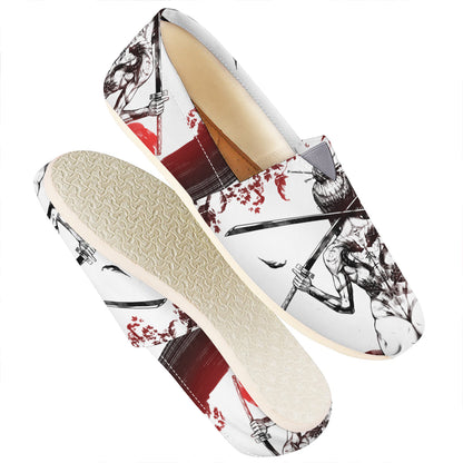 Japanese Samurai Woman Print Casual Shoes