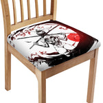 Japanese Samurai Woman Print Chair Cushion Cover
