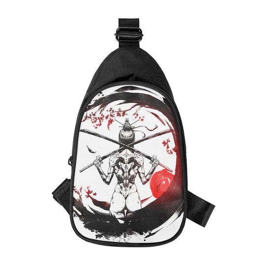 Japanese Samurai Woman Print Chest Bag