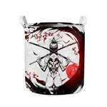 Japanese Samurai Woman Print Collapsible Laundry Basket