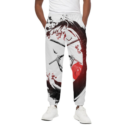 Japanese Samurai Woman Print Cotton Pants