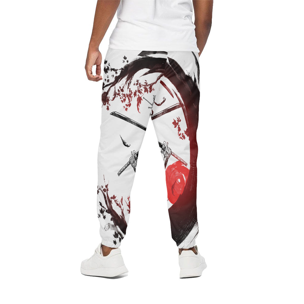 Japanese Samurai Woman Print Cotton Pants