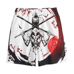 Japanese Samurai Woman Print Cotton Shorts